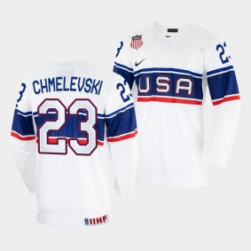 USA 2022 IIHF World Championship Sasha Chmelevski #23 White Jersey Home