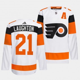 2024 NHL Stadium Series Philadelphia Flyers Scott Laughton #21 White Authentic Pro Jersey