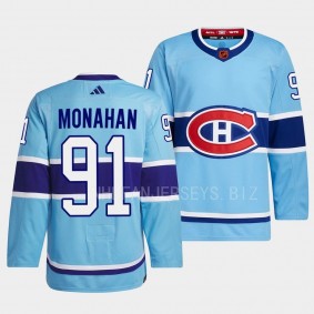 Sean Monahan Montreal Canadiens 2022 Reverse Retro 2.0 Blue #91 Authentic Primegreen Jersey Men's