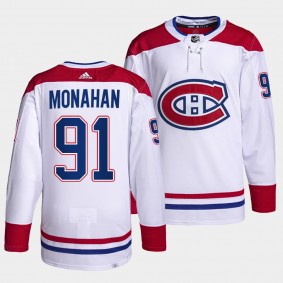 Montreal Canadiens Primegreen Authentic Sean Monahan #91 White Jersey Away