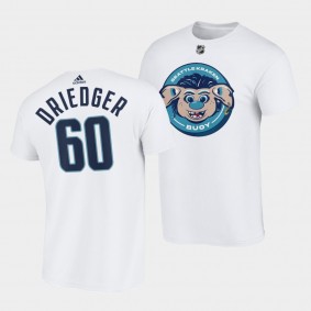 Seattle Kraken Mascot buoy Chris Driedger #60 White T-Shirt