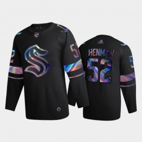 Seattle Kraken Luke Henman #61 Iridescent Holographic 2021-22 Authentic Jersey Black
