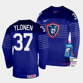 France 2023 IIHF World Championship Sebastian Ylonen #37 Blue Jersey Away