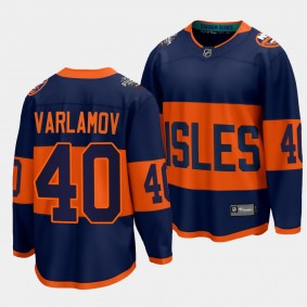 New York Islanders Semyon Varlamov 2024 NHL Stadium Series Navy Breakaway Player Jersey Men's