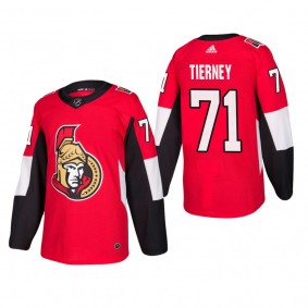 Men's Ottawa Senators Chris Tierney #71 Home Red Authentic Player Cheap Jersey