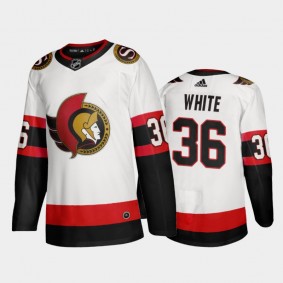 Ottawa Senators Colin White #36 Away White 2020-21 Adizero Jersey