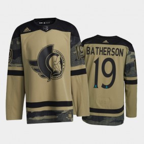 Ottawa Senators Drake Batherson 2021 CAF Night #19 Jersey Camo Canadian Armed Force