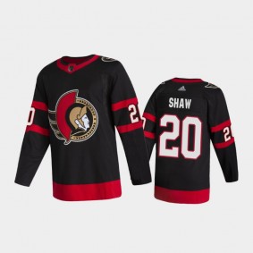 Ottawa Senators Logan Shaw #20 Home Black 2020-21 2D Authentic Pro Jersey