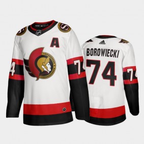 Ottawa Senators Mark Borowiecki #74 Away White 2020-21 Adizero Jersey