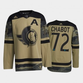 Ottawa Senators Thomas Chabot 2021 CAF Night #72 Jersey Camo Canadian Armed Force
