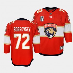 Florida Panthers #72 Sergei Bobrovsky 2023 Stanley Cup Final Home Premier Player Red Youth Jersey