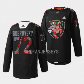 Black History Night Sergei Bobrovsky Florida Panthers Black #72 Warmup Jersey 2023