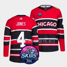 2023 NHL All-Star Skills Seth Jones Chicago Blackhawks Black #4 Reverse Retro Jersey