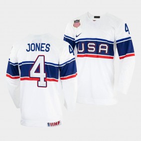USA 2022 IIHF World Championship Seth Jones #4 White Jersey Home