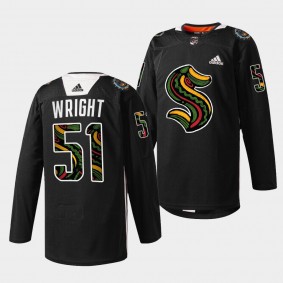 Seattle Kraken Shane Wright Black History Month #51 Black Jersey 2022 NHL Draft