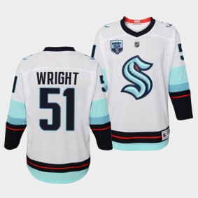 Shane Wright Youth Jersey Kraken Away White 2022 NHL Draft Jersey