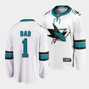 Greatest Dad San Jose Sharks White Jersey 2022 Fathers Day Gift