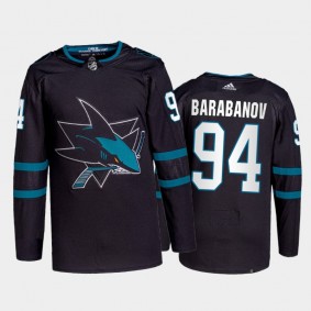 Alexander Barabanov San Jose Sharks Authentic Pro Jersey 2021-22 Black #94 Alternate Uniform