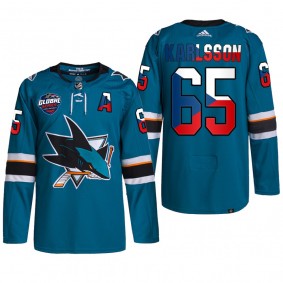 Erik Karlsson Sharks 2022 NHL Global Series Czech Republic Challenge Jersey Teal