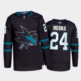 Jaycob Megna San Jose Sharks Authentic Pro Jersey 2021-22 Black #24 Alternate Uniform