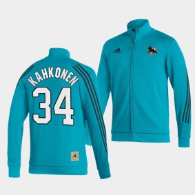 San Jose Sharks Kaapo Kahkonen Team Classics Jacket Teal Full-Zip Track