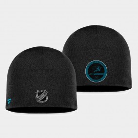 2022 Training Camp San Jose Sharks Authentic Pro Black Beanie Hat