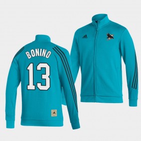 San Jose Sharks Nick Bonino Team Classics Jacket Teal Full-Zip Track