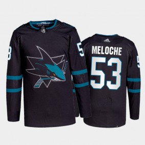 Nicolas Meloche San Jose Sharks Authentic Pro Jersey 2021-22 Black #53 Alternate Uniform