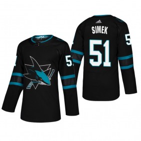 Men's San Jose Sharks Radim Simek #51 2018-19 Alternate Reasonable Authentic Pro Jersey - Black