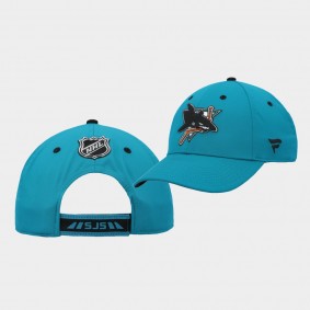San Jose Sharks 30th Anniversary Teal Heritage Adjustable Hat