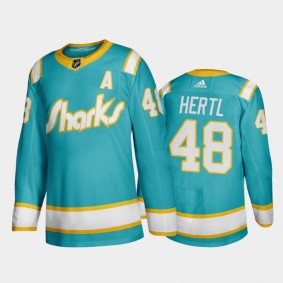 Sharks Tomas Hertl #48 Throwback Teal 2019-20 Authentic Player Jersey