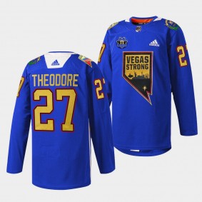 Golden Knights Shea Theodore Blue Nevada Day First Respondersthentic Jersey