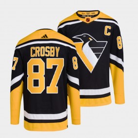 Sidney Crosby Pittsburgh Penguins 2022 Reverse Retro 2.0 Black #87 Authentic Primegreen Jersey Men's