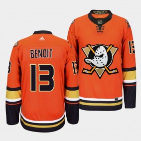 Simon Benoit #13 Anaheim Ducks Primegreen Authentic Orange Jersey Alternate