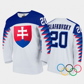 Slovakia Hockey Juraj Slafkovsky 2022 Winter Olympics MVP White #20 Jersey