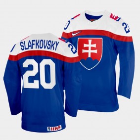 Juraj Slafkovsky 2022 IIHF World Championship Slovakia Hockey #20 Blue Jersey Away