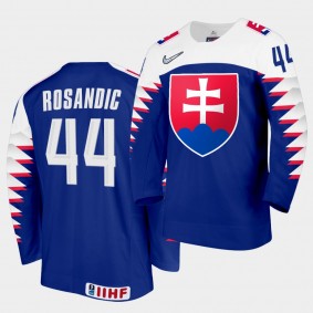Mislav Rosandic Slovakia Team 2021 IIHF World Championship Away Blue Jersey
