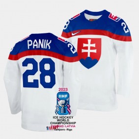 Richard Panik 2023 IIHF World Championship Slovakia #28 White Home Jersey Men