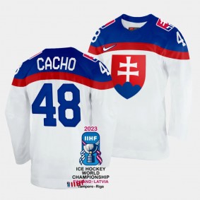 Viliam Cacho 2023 IIHF World Championship Slovakia #48 White Home Jersey Men