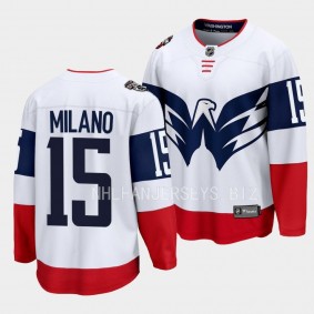 Washington Capitals Sonny Milano 2023 NHL Stadium Series White Breakaway Player Jersey Men's