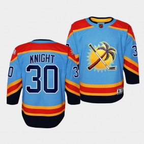 Florida Panthers Spencer Knight 2022 Special Edition 2.0 Blue #30 Youth Jersey Retro