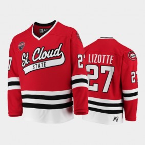 St. Cloud State Huskies Blake Lizotte #27 College Hockey Red Away Jersey