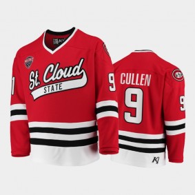 St. Cloud State Huskies Matt Cullen #9 College Hockey Red Away Jersey