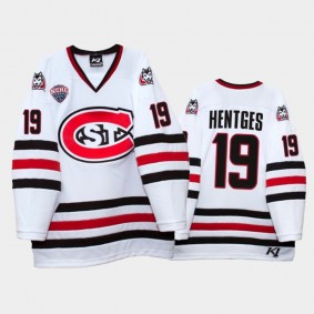 Sam Hentges #19 St. Cloud State Huskies 2021-22 College Hockey White Jersey
