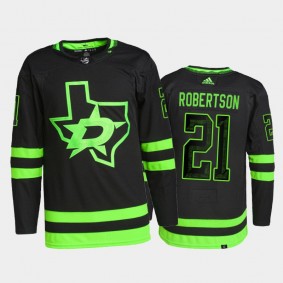 2021-22 Dallas Stars Jason Robertson Pro Authentic Jersey Black Alternate Uniform