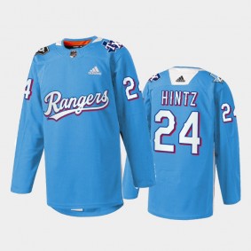 Roope Hintz Dallas Stars Texas Rangers Night 2022 Jersey Blue #24 Warmup