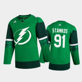 Tampa Bay Lightning Steven Stamkos #91 2020 St. Patrick's Day Authentic Player Jersey Green