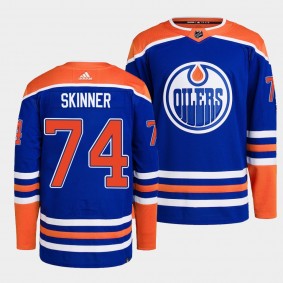 Edmonton Oilers 2022-23 Authentic Home Stuart Skinner #74 Royal Jersey Primegreen