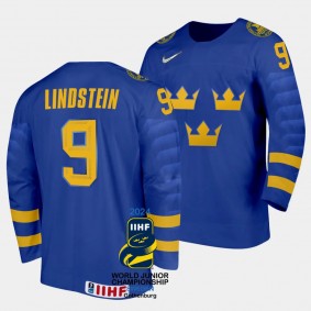 Theo Lindstein 2024 IIHF World Junior Championship Sweden #9 White Jersey Men