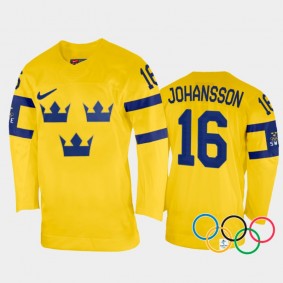 Linnea Johansson Sweden Women's Hockey Yellow Home Jersey 2022 Winter Olympics